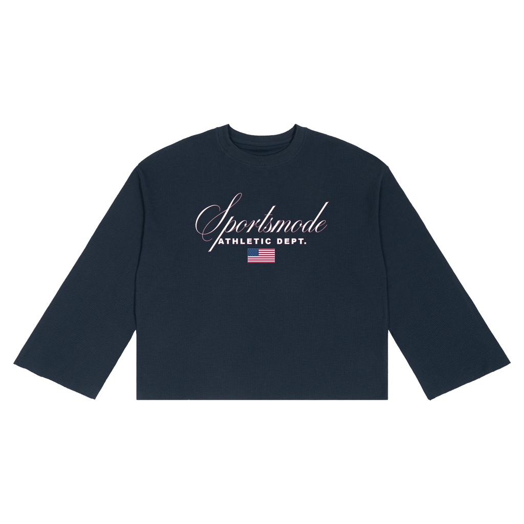 Navy Blue Cursive Logo Thermal