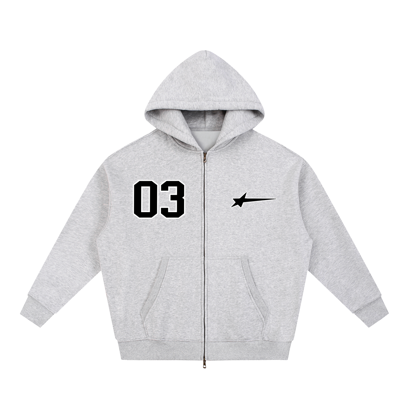 '03 FLOWER GREY HOODIE